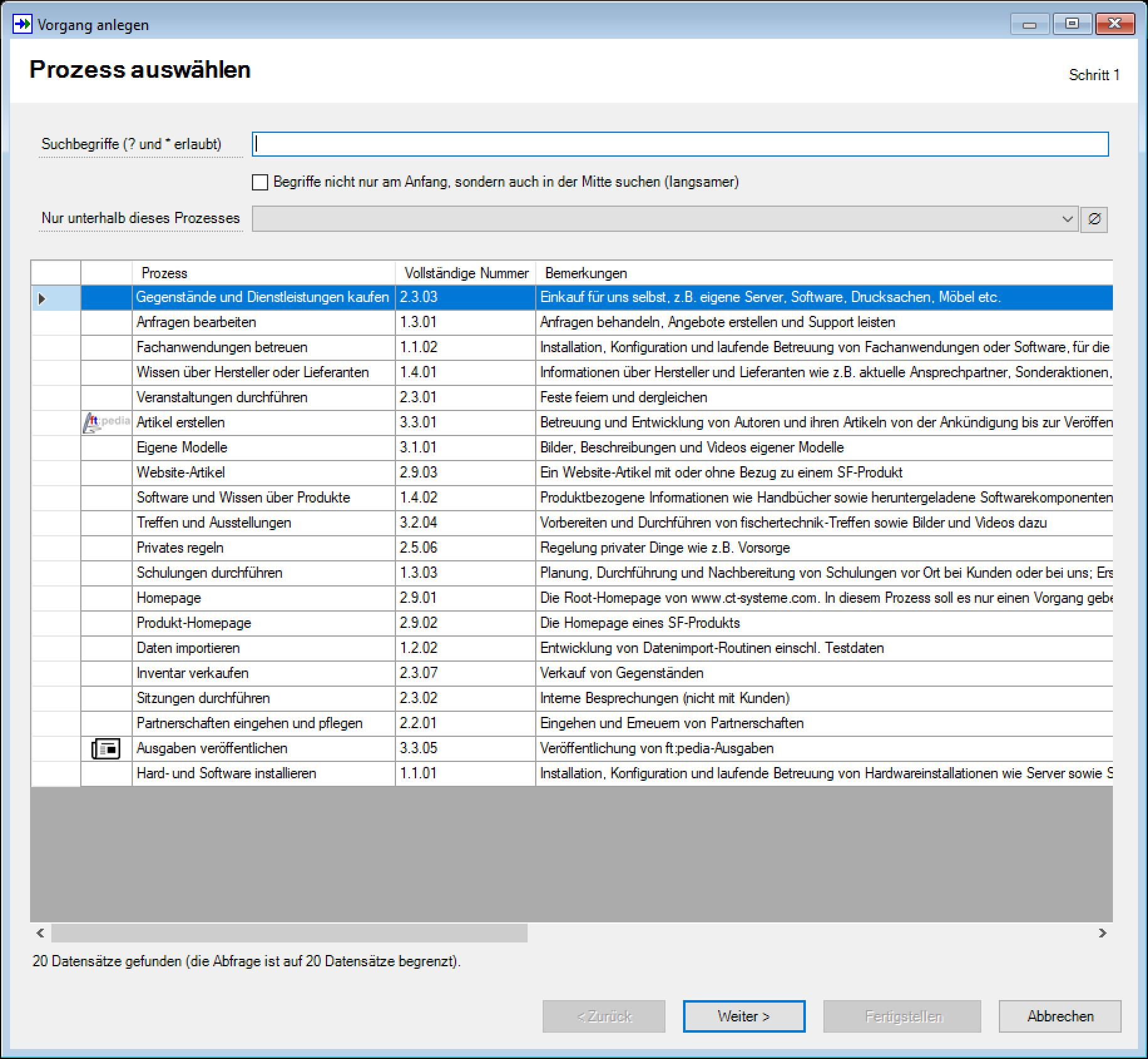 SF Ordnerplan Screenshot Kauf anlegen