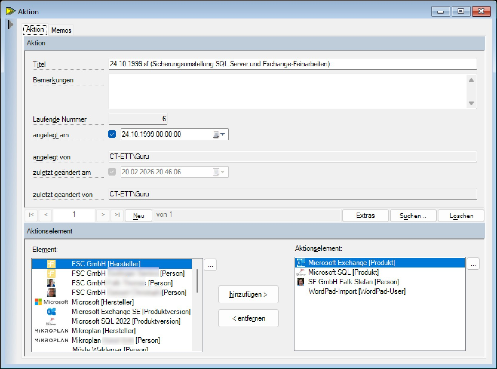 SF Serververwaltung Aktion